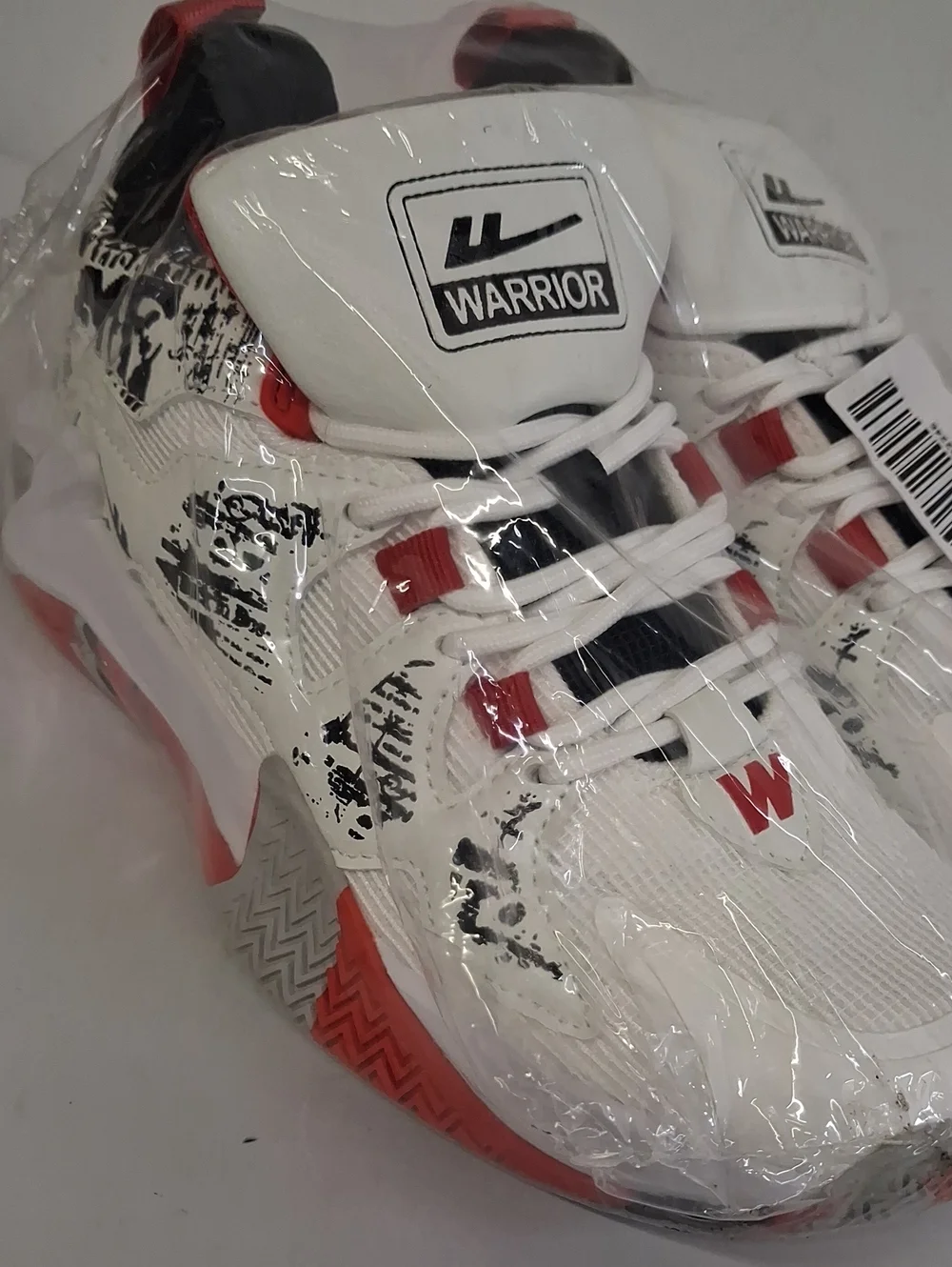 NWT Unisex White, Red, Black And Grey Warrior Sneakers